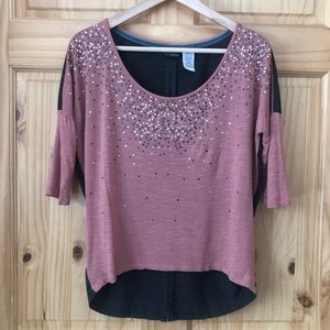 Daytrip stud & rhinestone embellished top size S